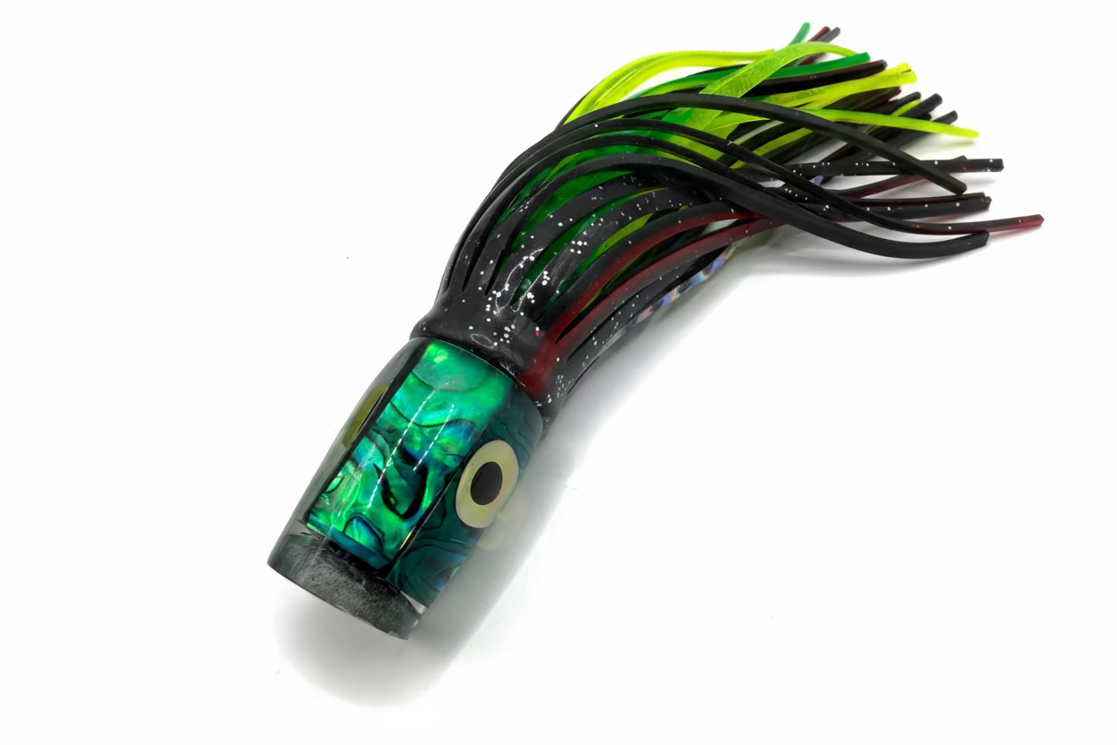 Pilchard Green 7 inch Double skirt Big-Eye Resin Lure